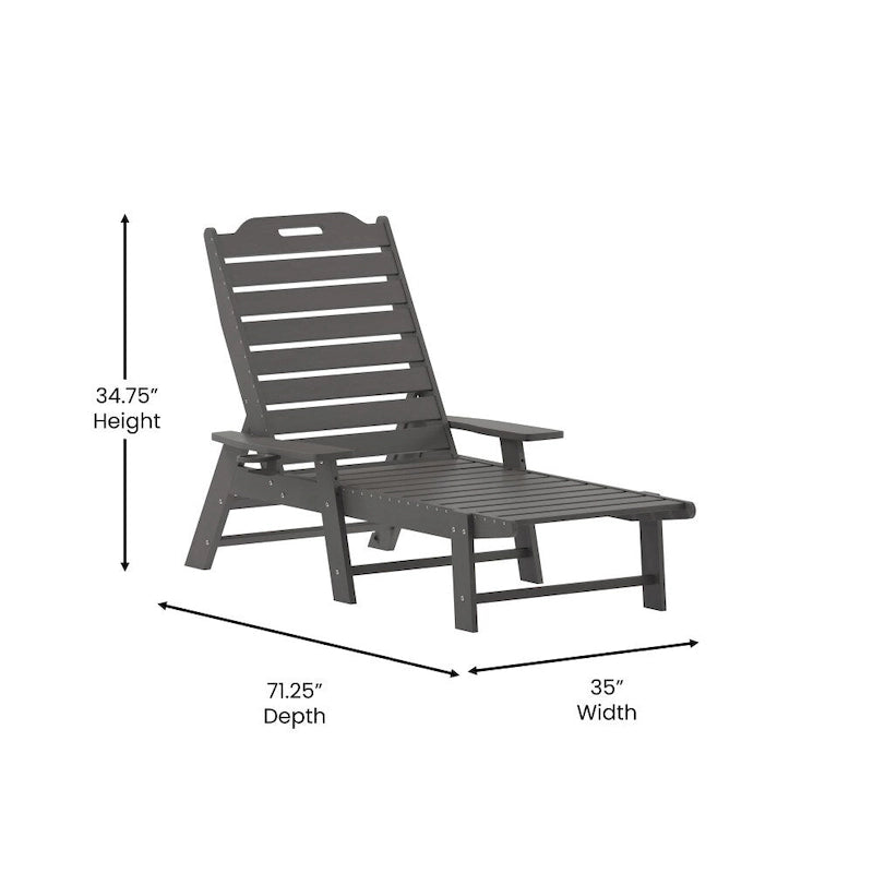 Chaise longue d'extérieur réglable avec porte-gobelet