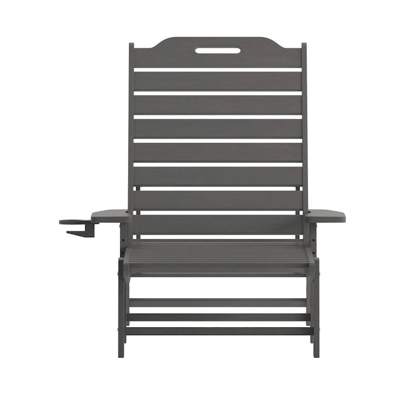 Chaise longue d'extérieur réglable avec porte-gobelet