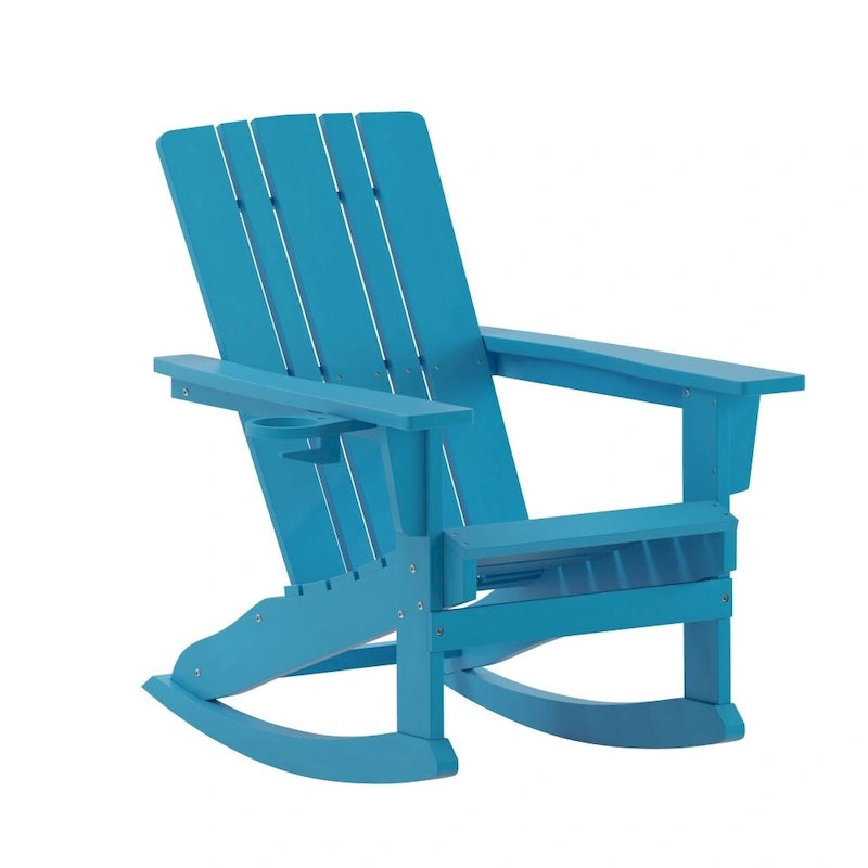 Fauteuil à bascule Adirondack tout temps avec porte-gobelet pivotant