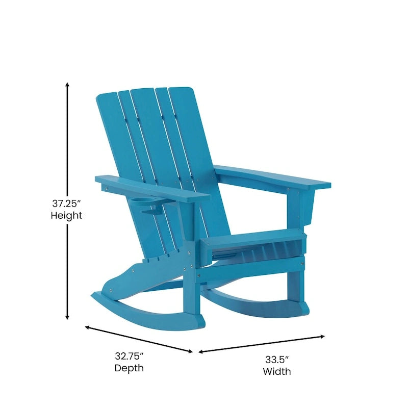 Fauteuil à bascule Adirondack tout temps avec porte-gobelet pivotant