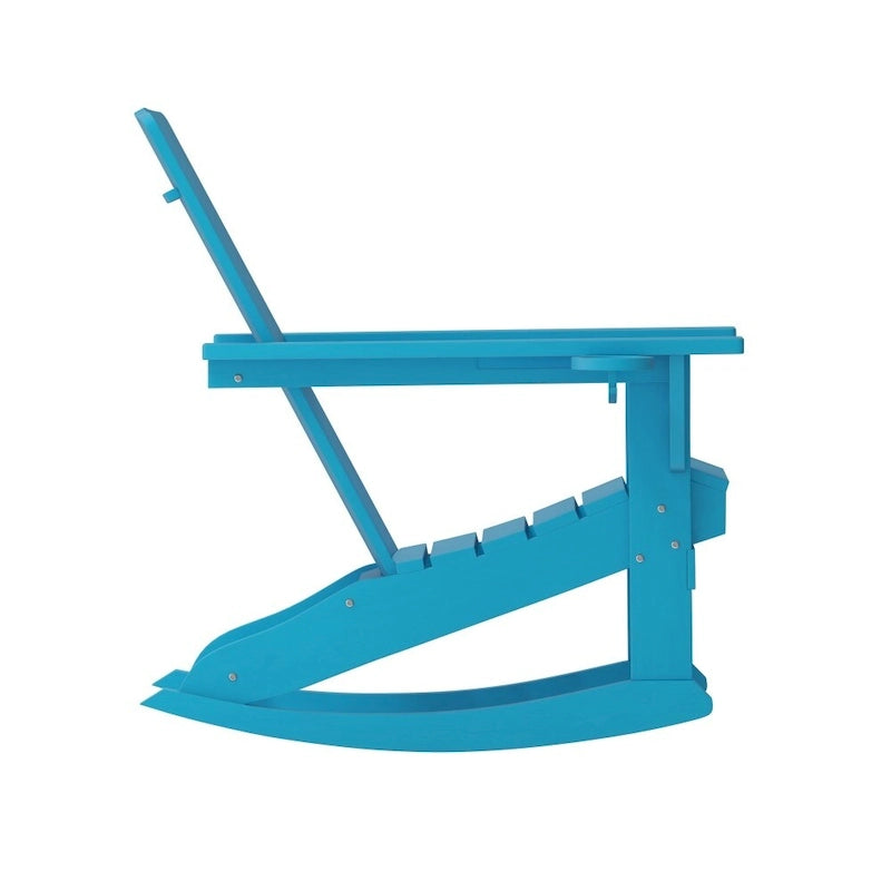 Fauteuil à bascule Adirondack tout temps avec porte-gobelet pivotant