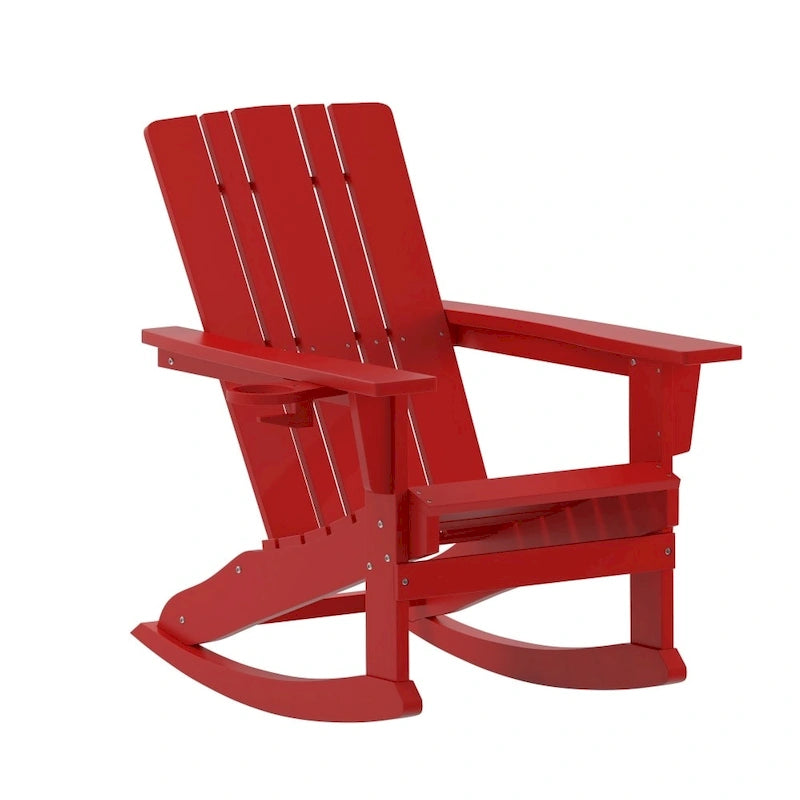 Fauteuil à bascule Adirondack tout temps avec porte-gobelet pivotant