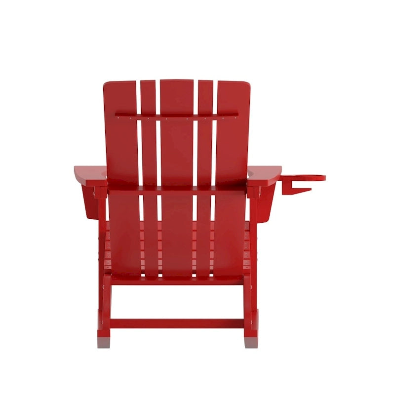 Fauteuil à bascule Adirondack tout temps avec porte-gobelet pivotant