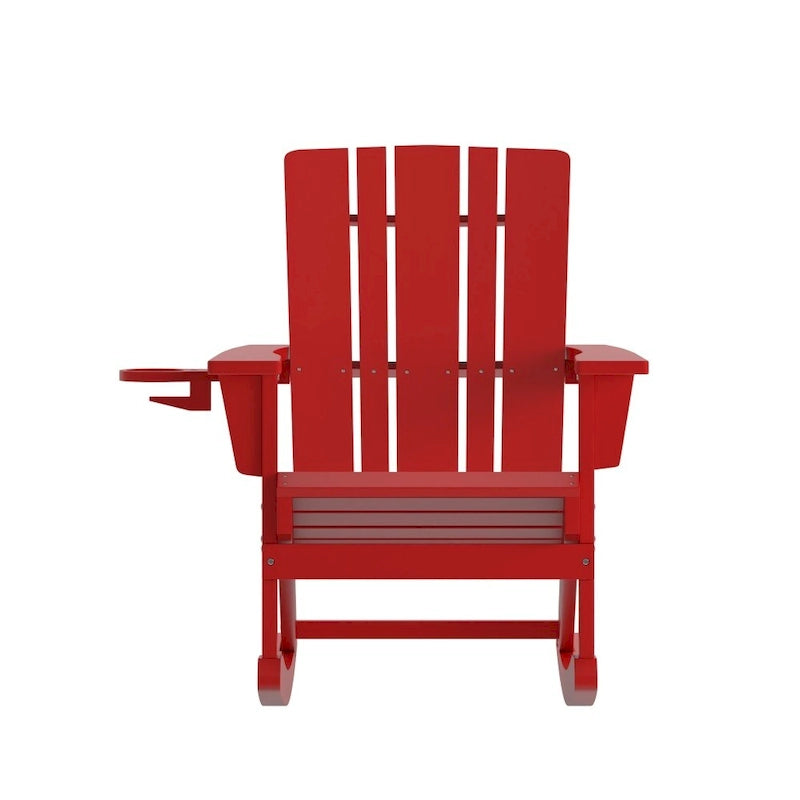 Fauteuil à bascule Adirondack tout temps avec porte-gobelet pivotant