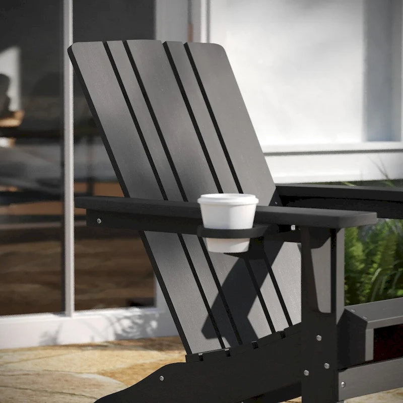 Fauteuil à bascule Adirondack tout temps avec porte-gobelet pivotant