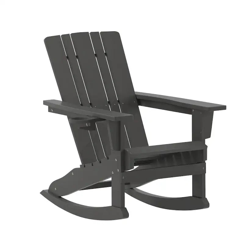 Fauteuil à bascule Adirondack tout temps avec porte-gobelet pivotant