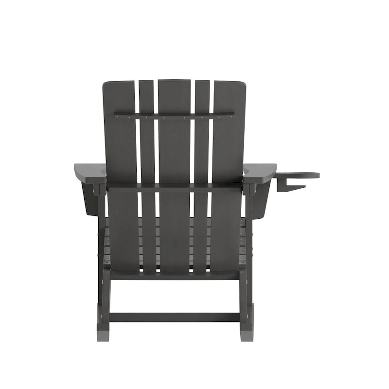 Fauteuil à bascule Adirondack tout temps avec porte-gobelet pivotant