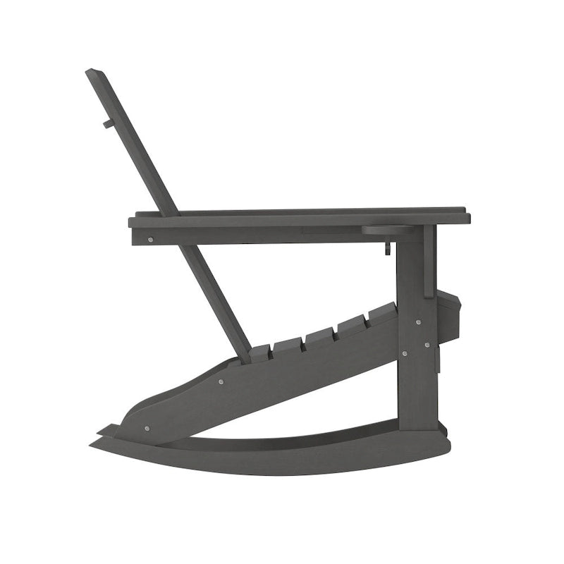 Fauteuil à bascule Adirondack tout temps avec porte-gobelet pivotant