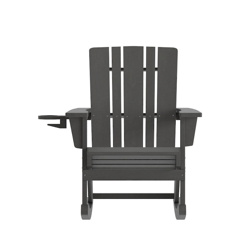 Fauteuil à bascule Adirondack tout temps avec porte-gobelet pivotant