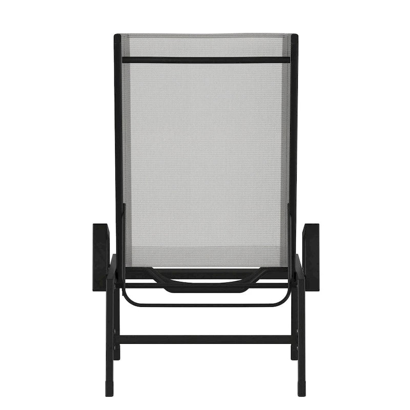 Lot de 2 chaises longues réglables en textilène toutes saisons avec accoudoirs