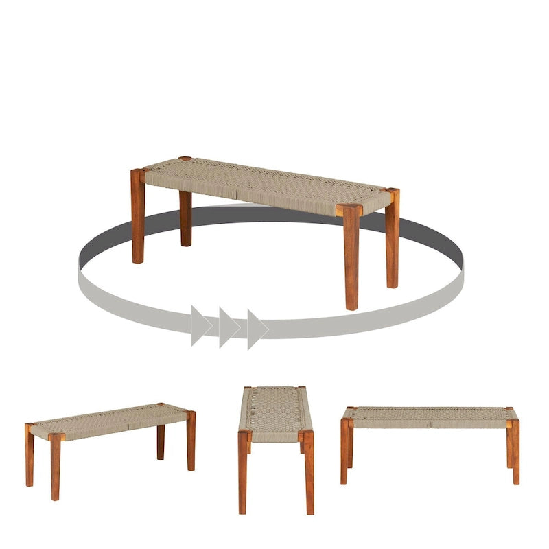 Banc en bois d'agave South Shore