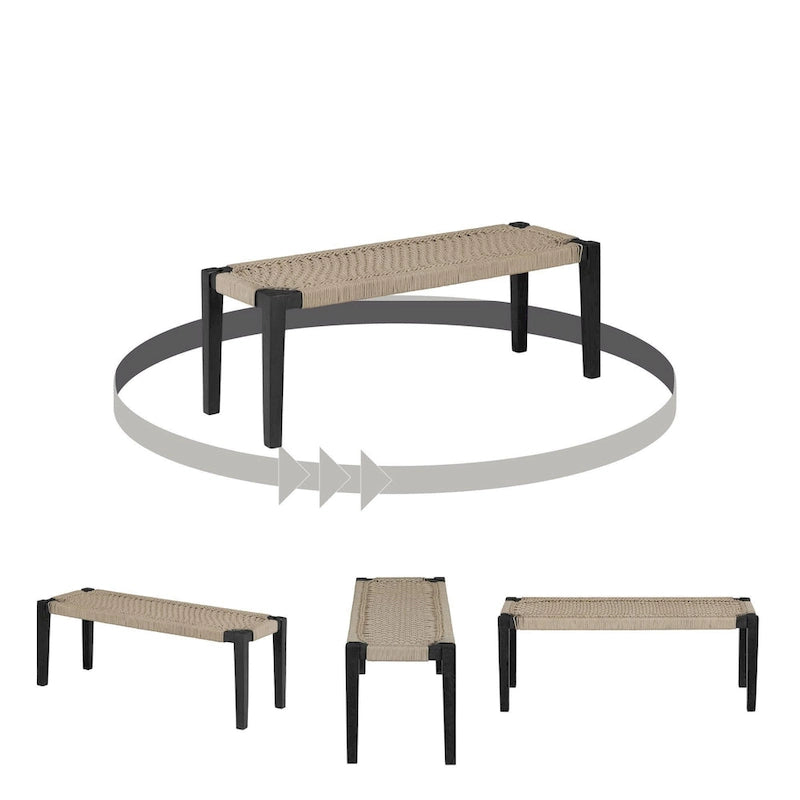 Banc en bois d'agave South Shore