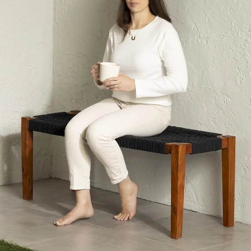 Banc en bois d'agave South Shore