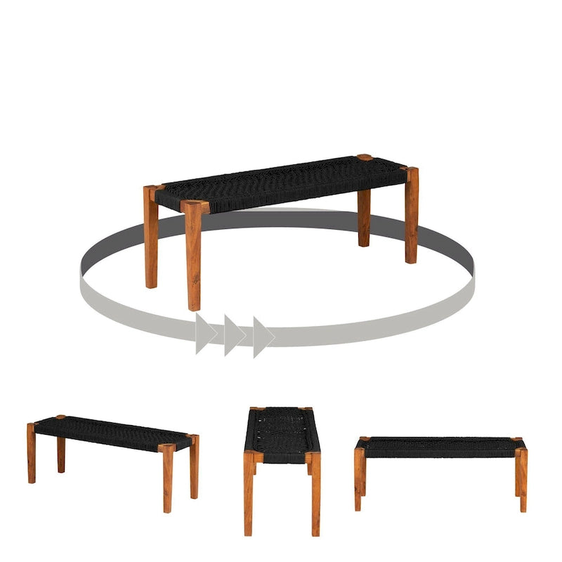 Banc en bois d'agave South Shore