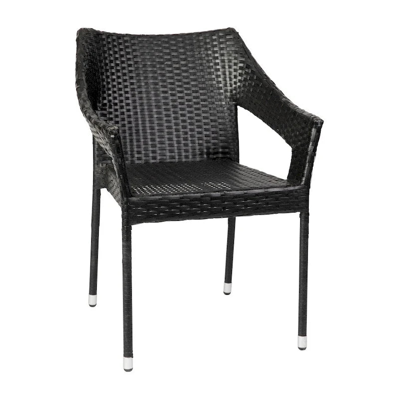 Chaises de terrasse empilables en rotin PE de qualité commerciale, toutes saisons