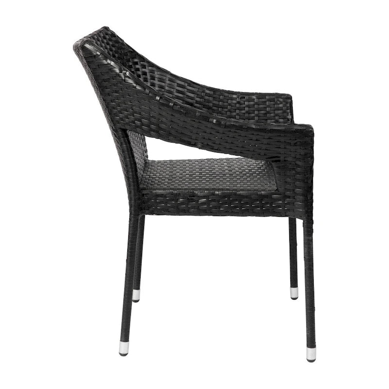 Chaises de terrasse empilables en rotin PE de qualité commerciale, toutes saisons