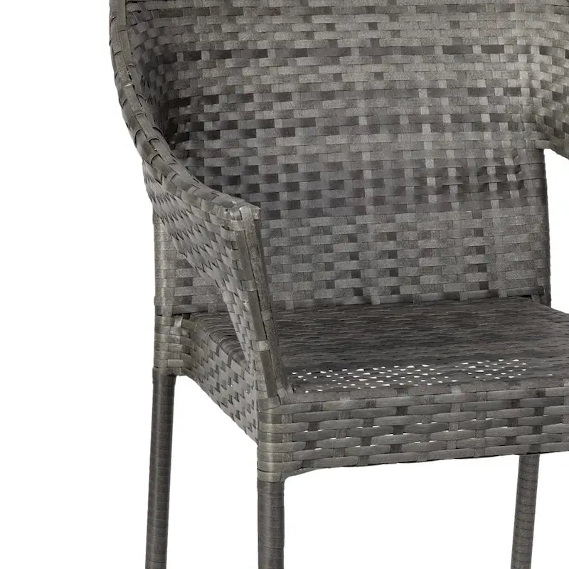 Chaises de terrasse empilables en rotin PE de qualité commerciale, toutes saisons
