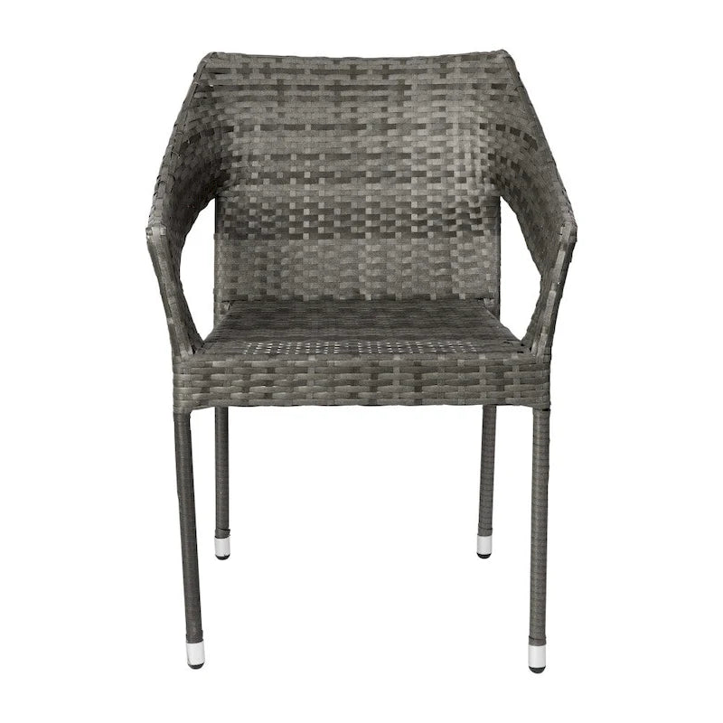 Chaises de terrasse empilables en rotin PE de qualité commerciale, toutes saisons