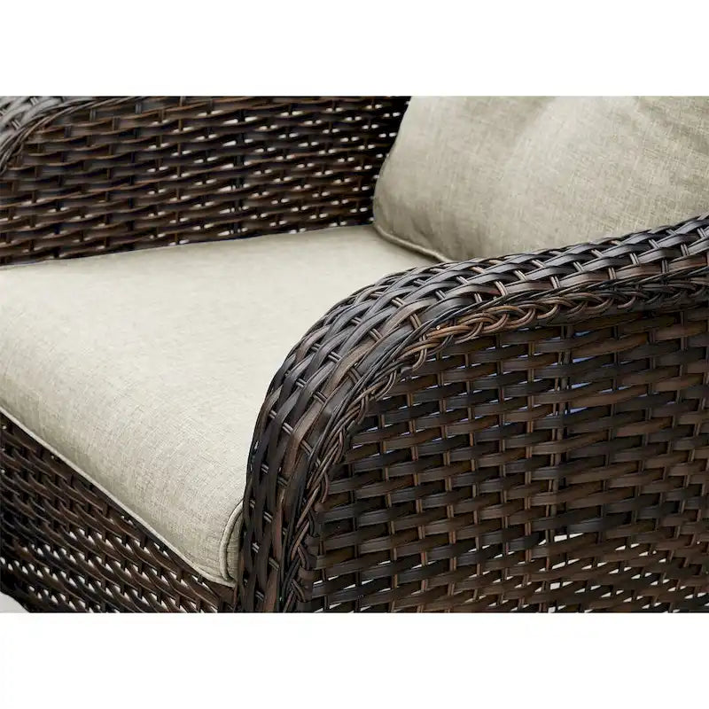 Gymojoy Chaises de club d'extérieur en osier avec coussin (lot de 2)