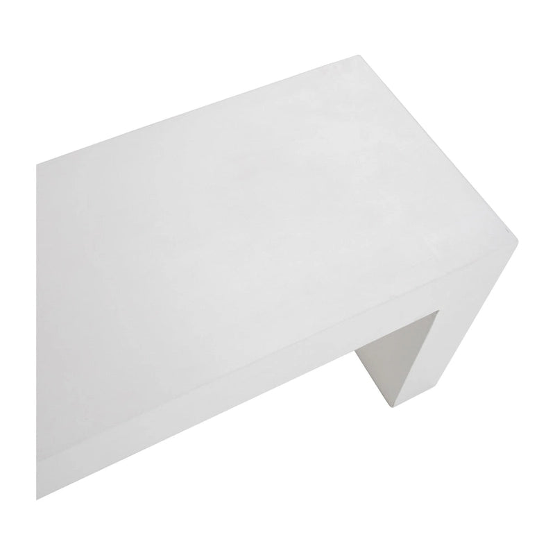 Banc cascade Layla de 160 cm en béton blanc pour intérieur et extérieur - S.O.