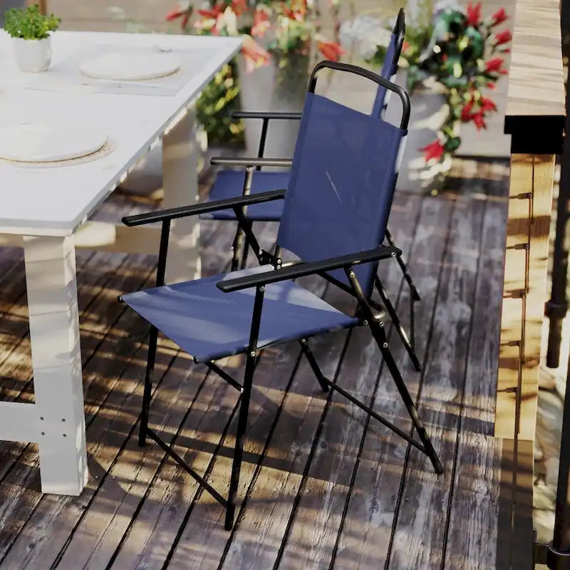 Lot de 2 chaises de patio en textilène tout temps avec accoudoirs