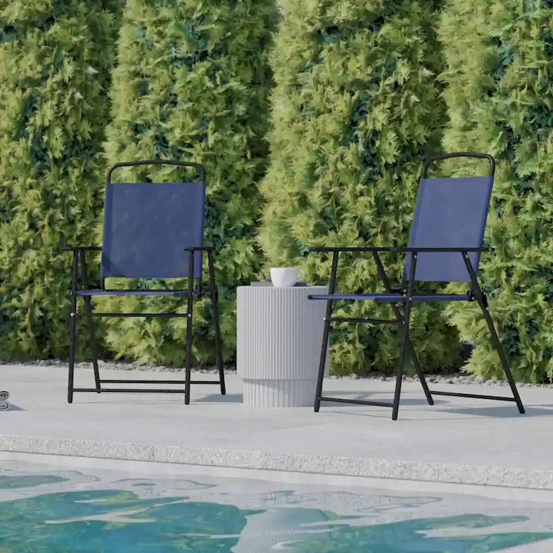 Lot de 2 chaises de patio en textilène tout temps avec accoudoirs