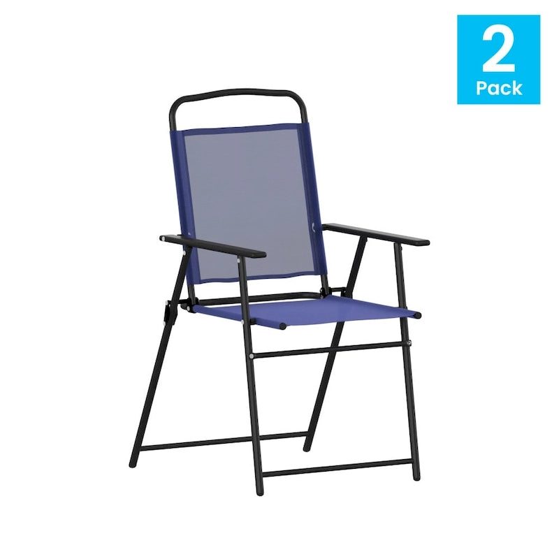 Lot de 2 chaises de patio en textilène tout temps avec accoudoirs