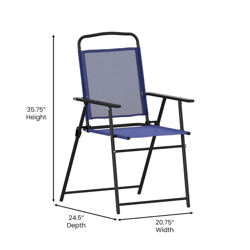 Lot de 2 chaises de patio en textilène tout temps avec accoudoirs