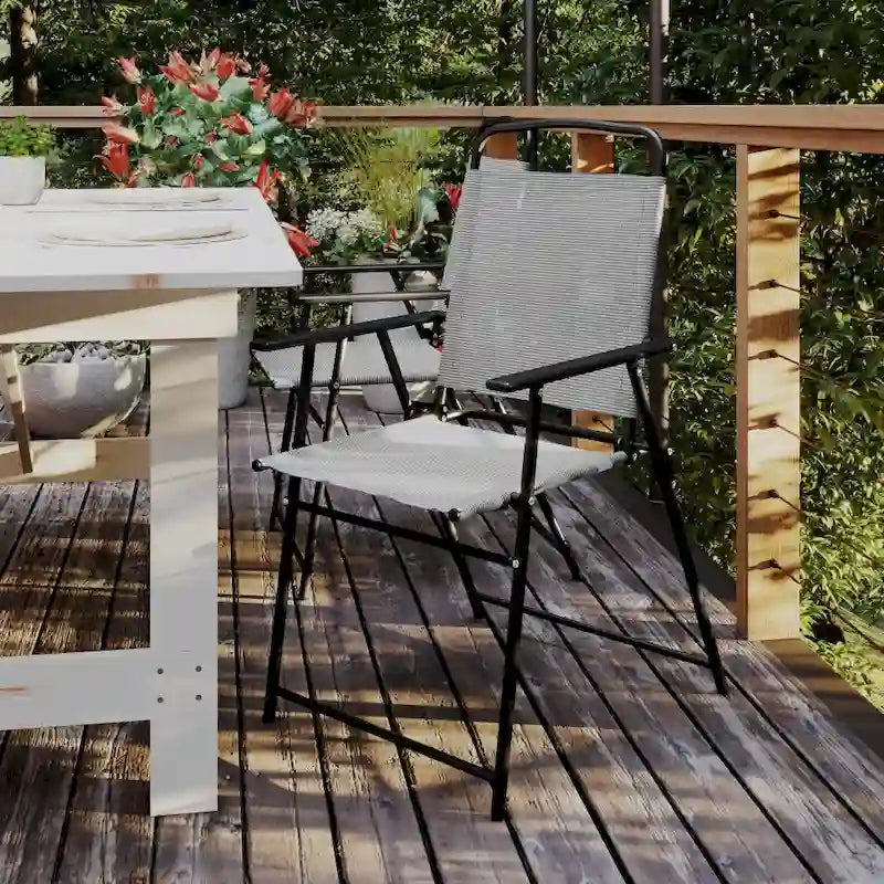 Lot de 2 chaises de patio en textilène tout temps avec accoudoirs