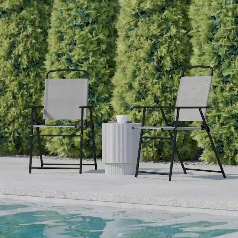 Lot de 2 chaises de patio en textilène tout temps avec accoudoirs