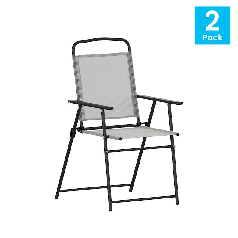 Lot de 2 chaises de patio en textilène tout temps avec accoudoirs