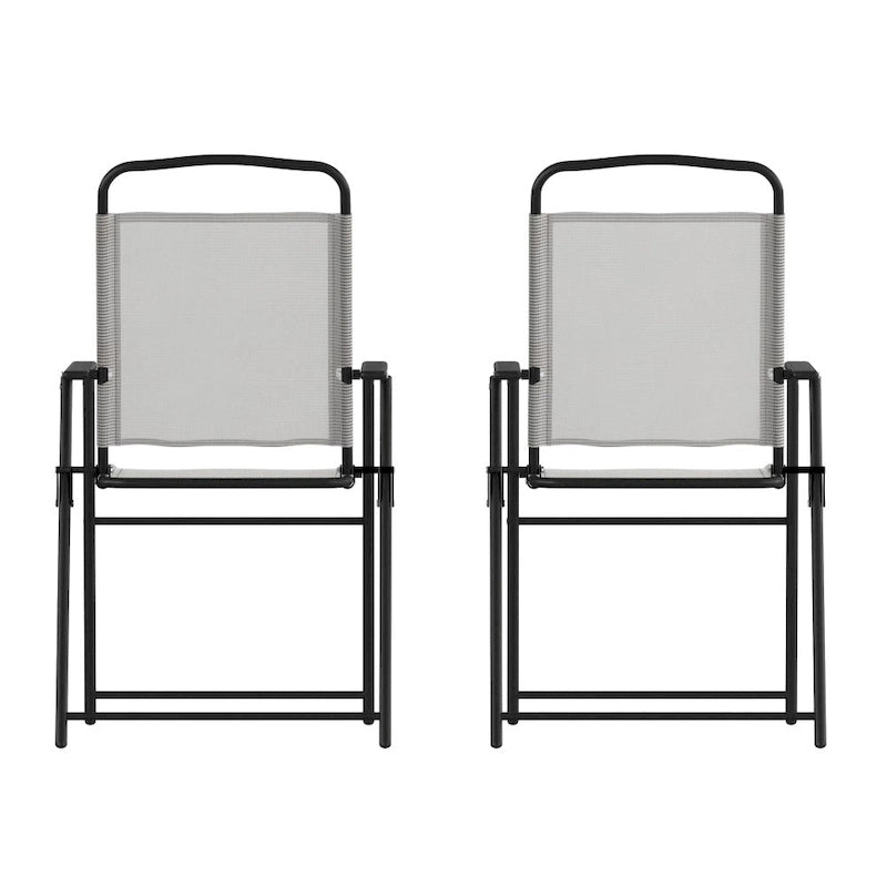 Lot de 2 chaises de patio en textilène tout temps avec accoudoirs