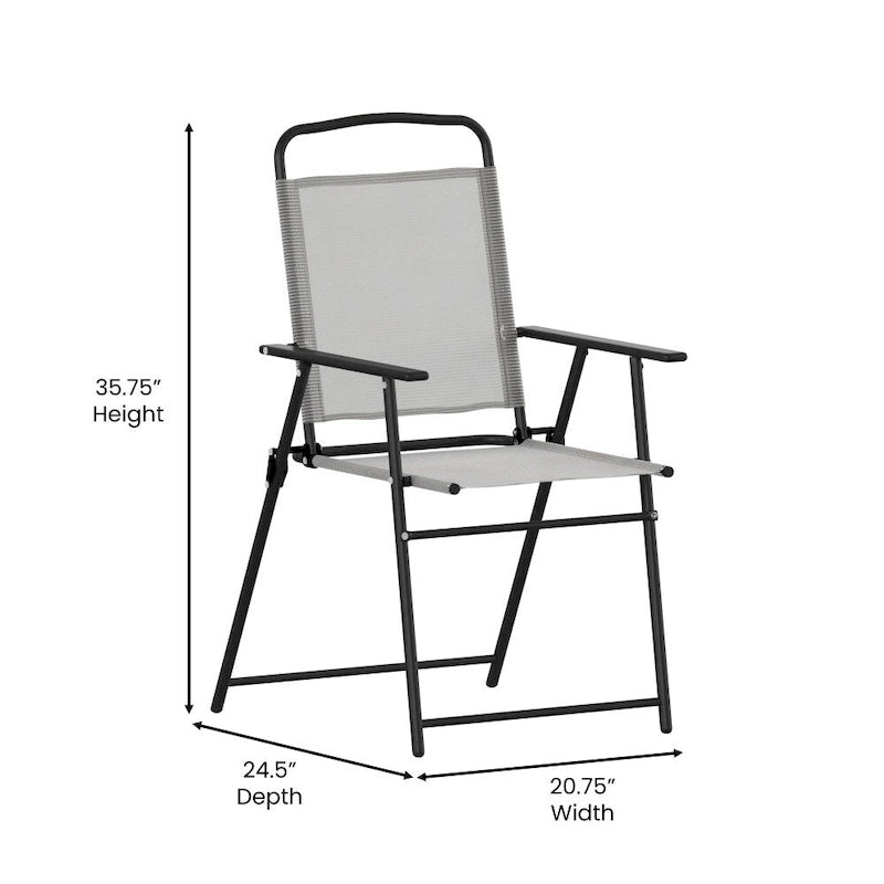 Lot de 2 chaises de patio en textilène tout temps avec accoudoirs