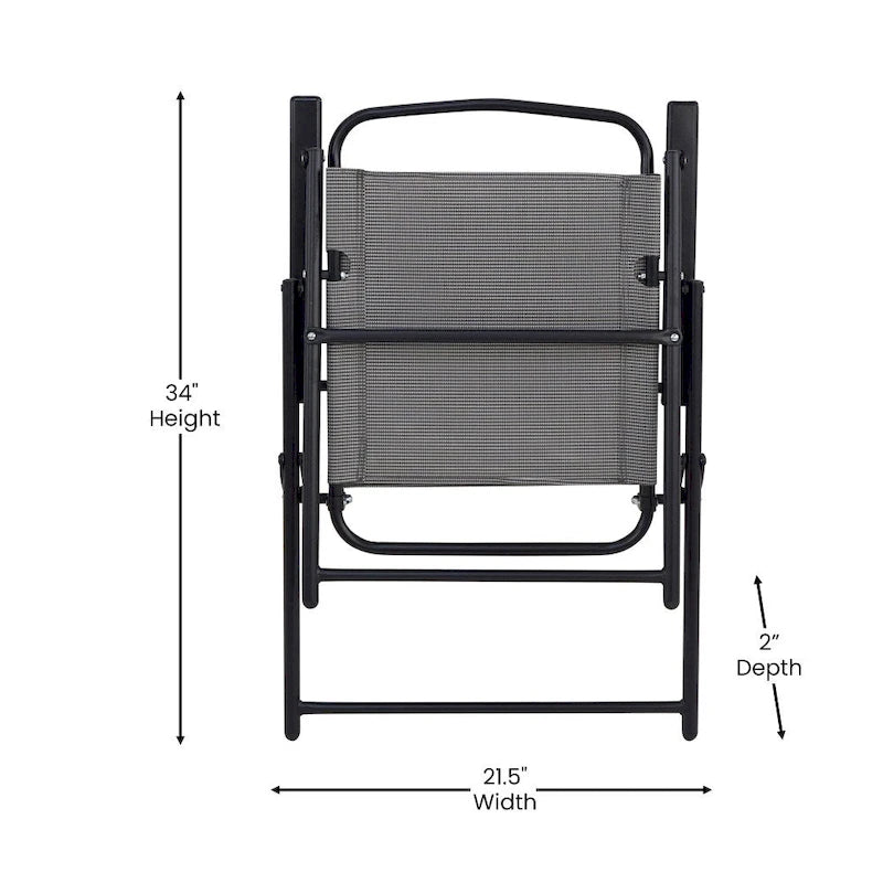 Lot de 2 chaises de patio en textilène tout temps avec accoudoirs