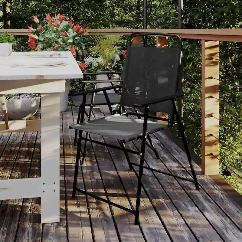 Lot de 2 chaises de patio en textilène tout temps avec accoudoirs