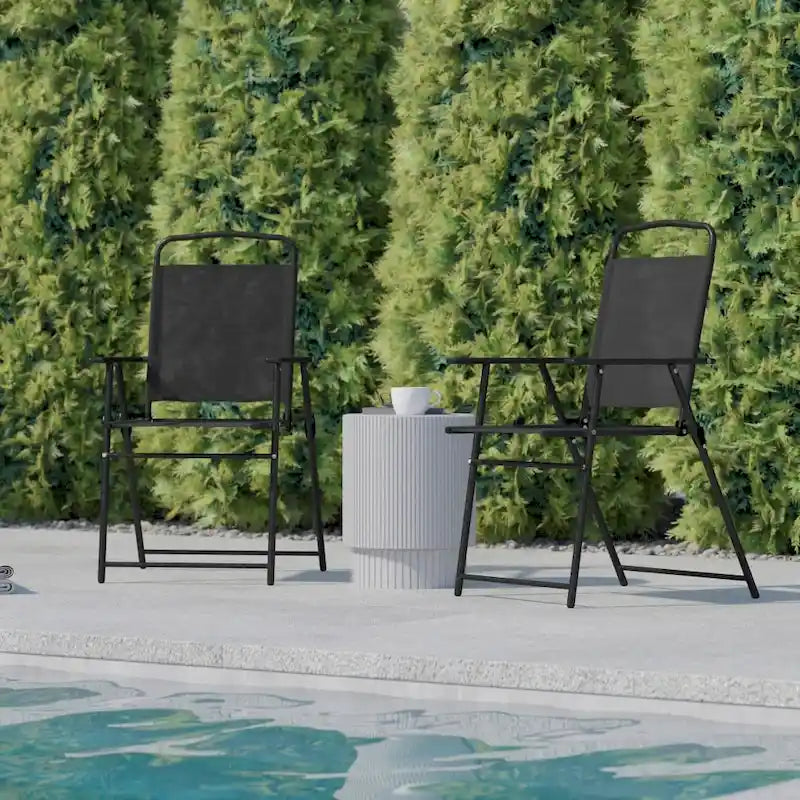 Lot de 2 chaises de patio en textilène tout temps avec accoudoirs