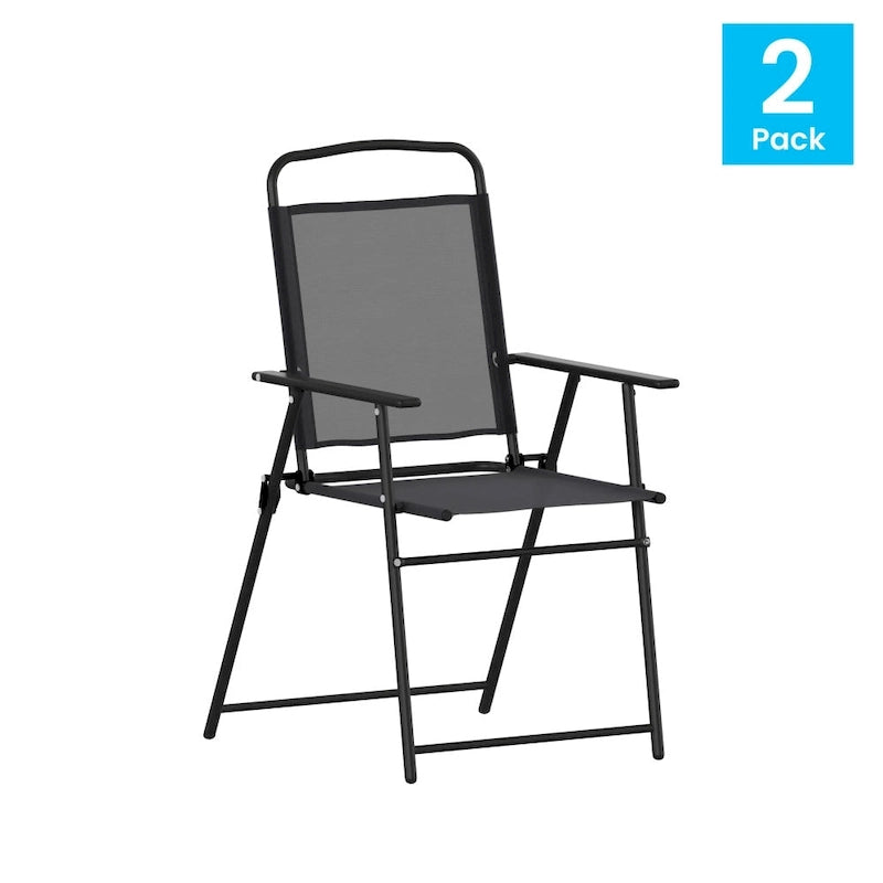 Lot de 2 chaises de patio en textilène tout temps avec accoudoirs