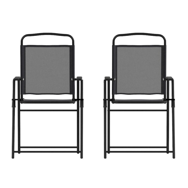 Lot de 2 chaises de patio en textilène tout temps avec accoudoirs