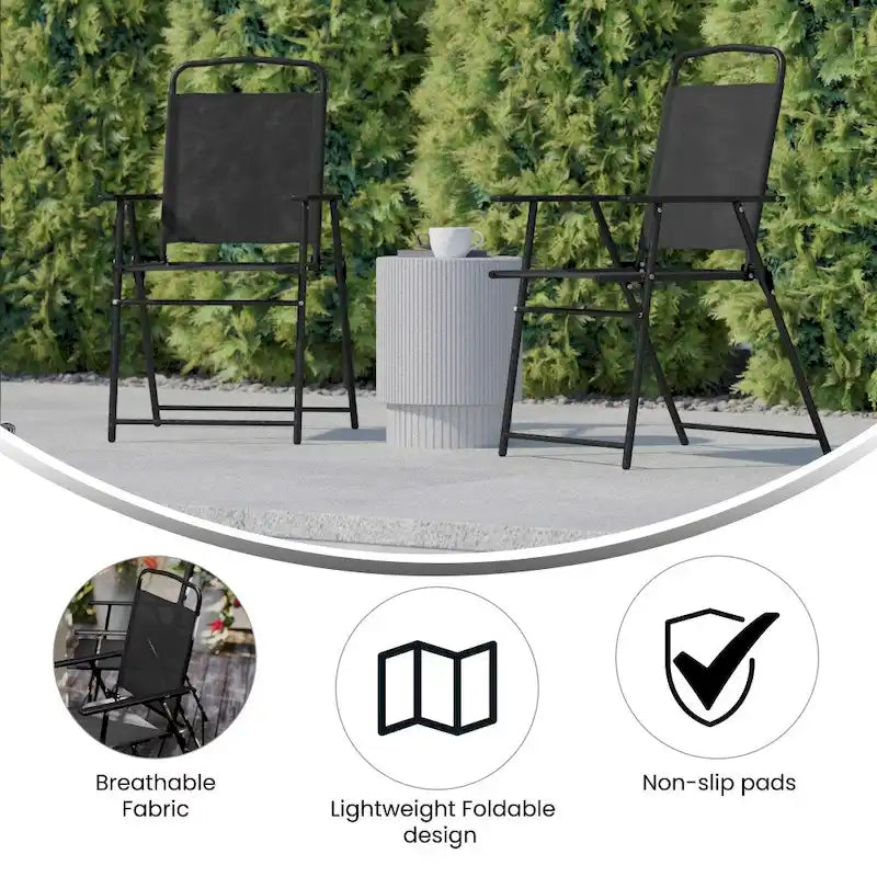 Lot de 2 chaises de patio en textilène tout temps avec accoudoirs