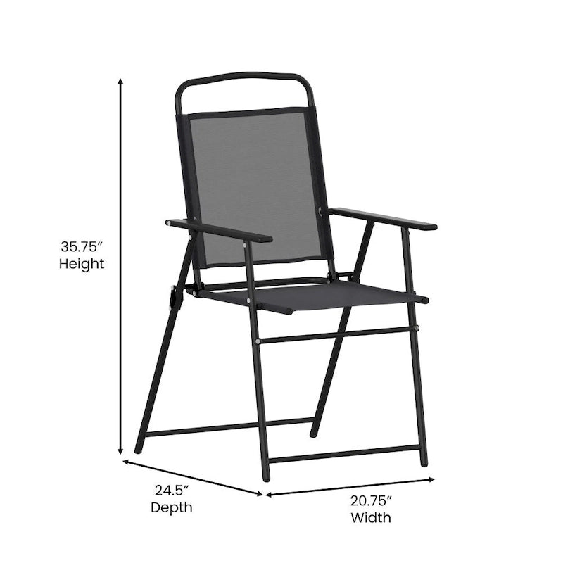 Lot de 2 chaises de patio en textilène tout temps avec accoudoirs