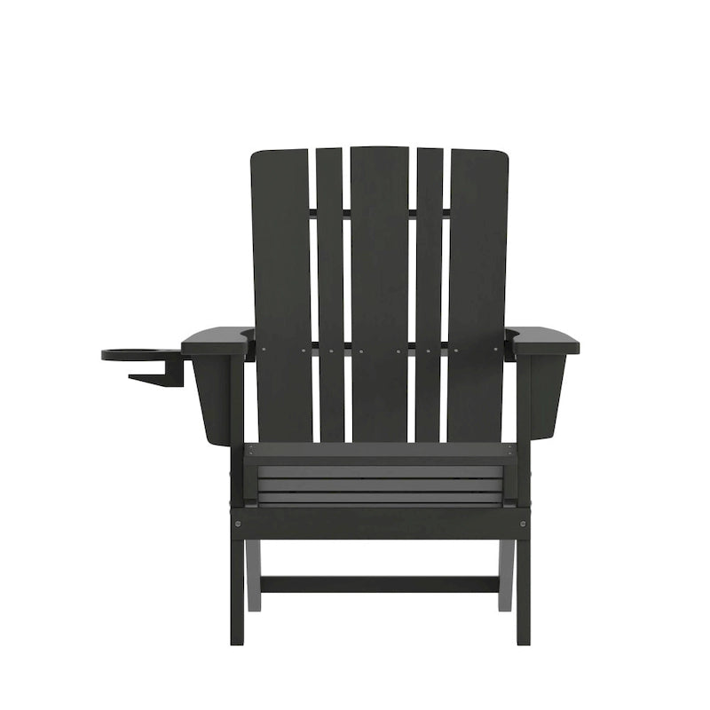 Lot de 4 chaises Adirondack commerciales tout temps avec porte-gobelets