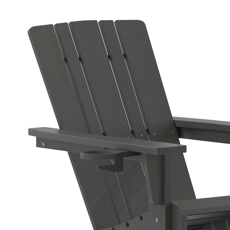 Lot de 4 chaises Adirondack commerciales tout temps avec porte-gobelets