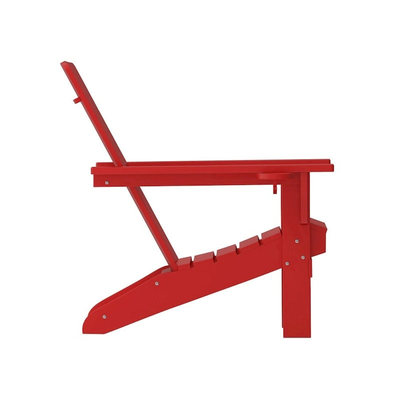 Lot de 4 chaises Adirondack commerciales tout temps avec porte-gobelets