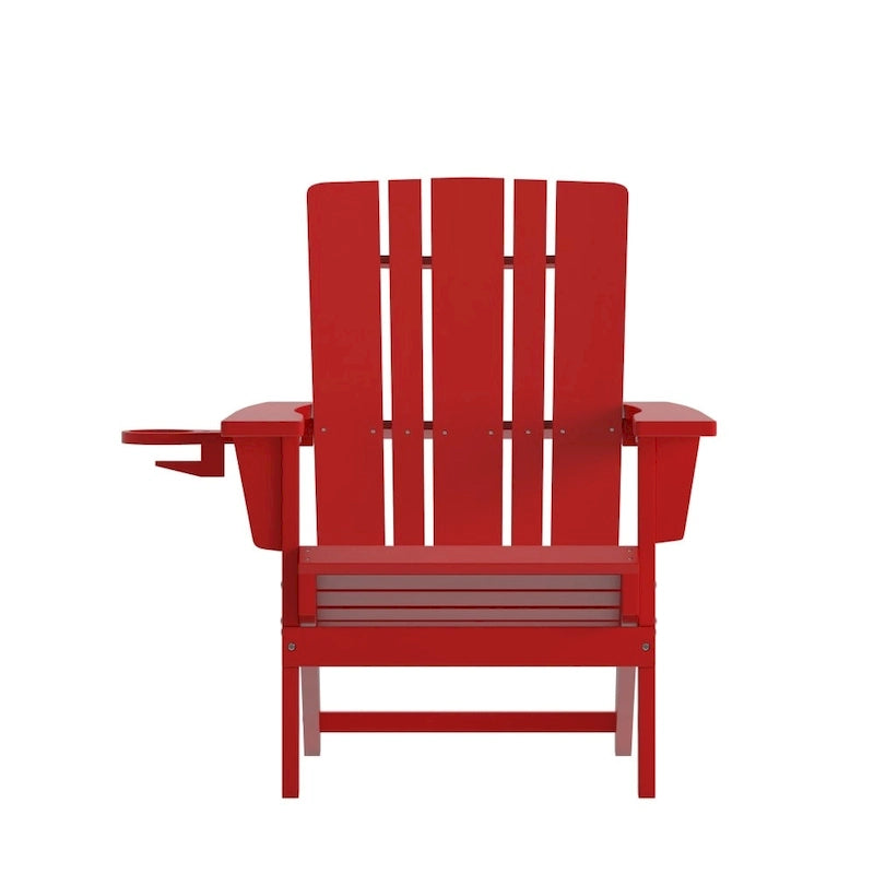 Lot de 4 chaises Adirondack commerciales tout temps avec porte-gobelets