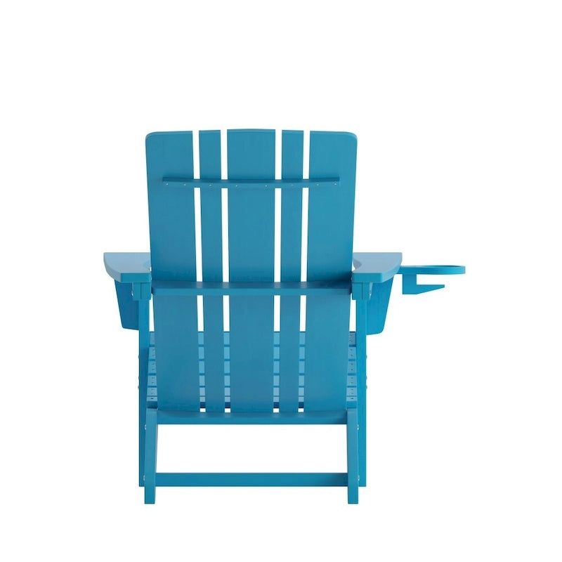 Lot de 4 chaises Adirondack commerciales tout temps avec porte-gobelets