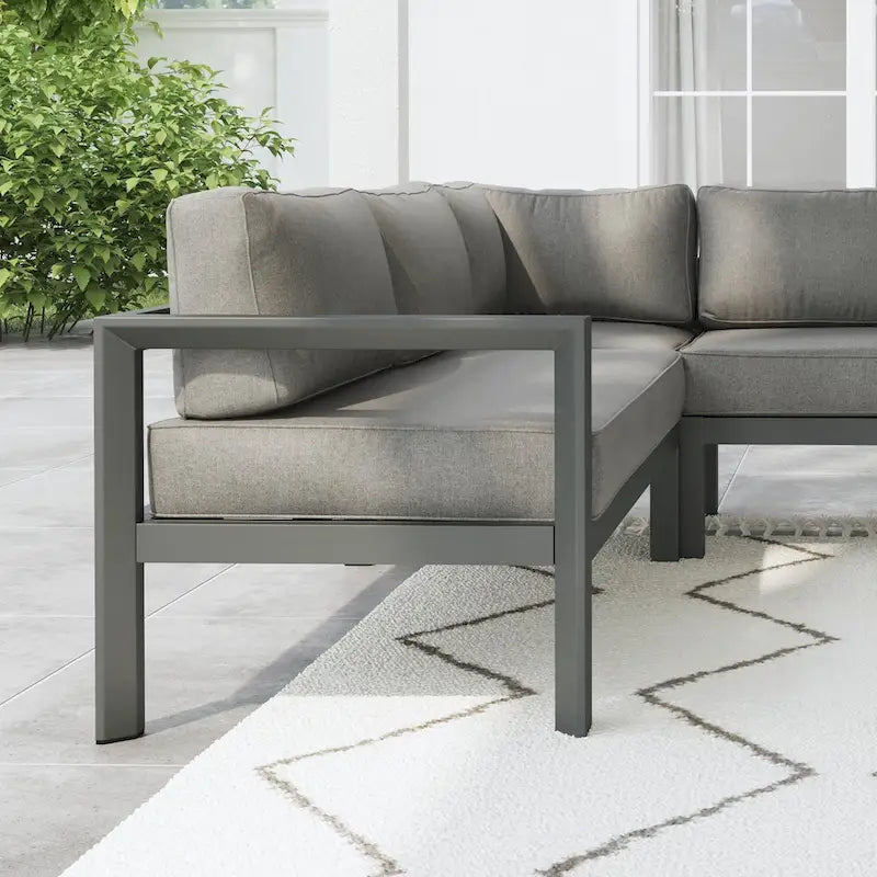 Homestyles Canapé d'angle d'extérieur Grayton 5 places - 87 x 32 x 87