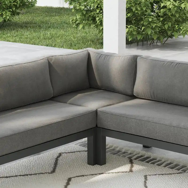 Homestyles Canapé d'angle d'extérieur Grayton 5 places - 87 x 32 x 87
