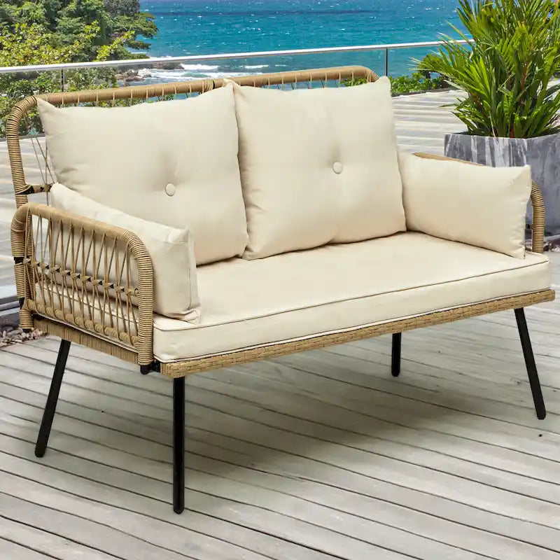Causeuse d'extérieur en osier Moasis - L 45 x l 22 x H 31