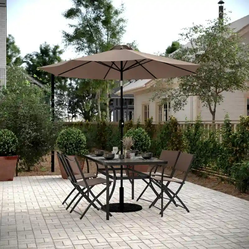 Lot de 4 chaises pliantes commerciales d'extérieur Flex Comfort avec cadre en métal