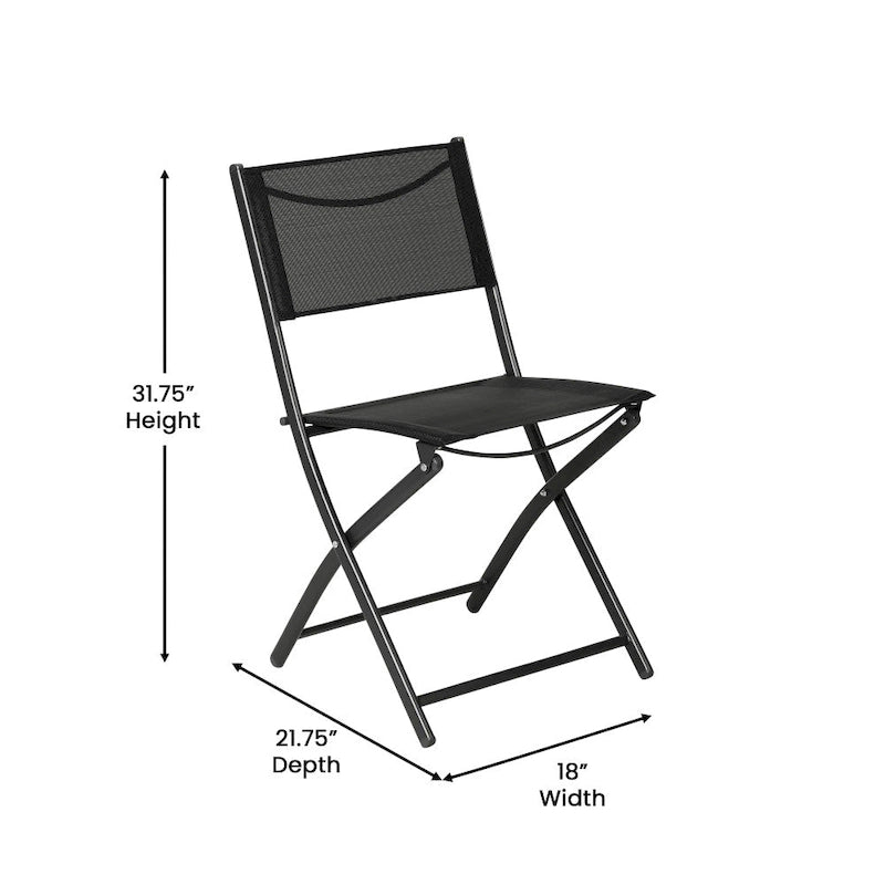 Lot de 4 chaises pliantes commerciales d'extérieur Flex Comfort avec cadre en métal